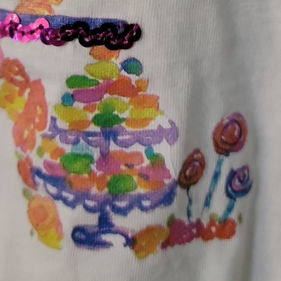 HTF Lands End Paris Macaroon Candy Cupcakes Girls Long Sleeve Graphic Tee Sz M - Picture 5 of 15